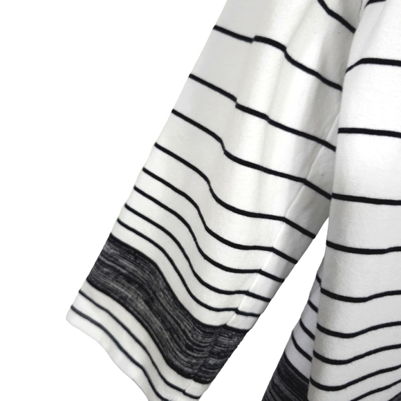 Talbots STRIPE TASSEL SPLIT-NECK Top - Picture 5 of 9